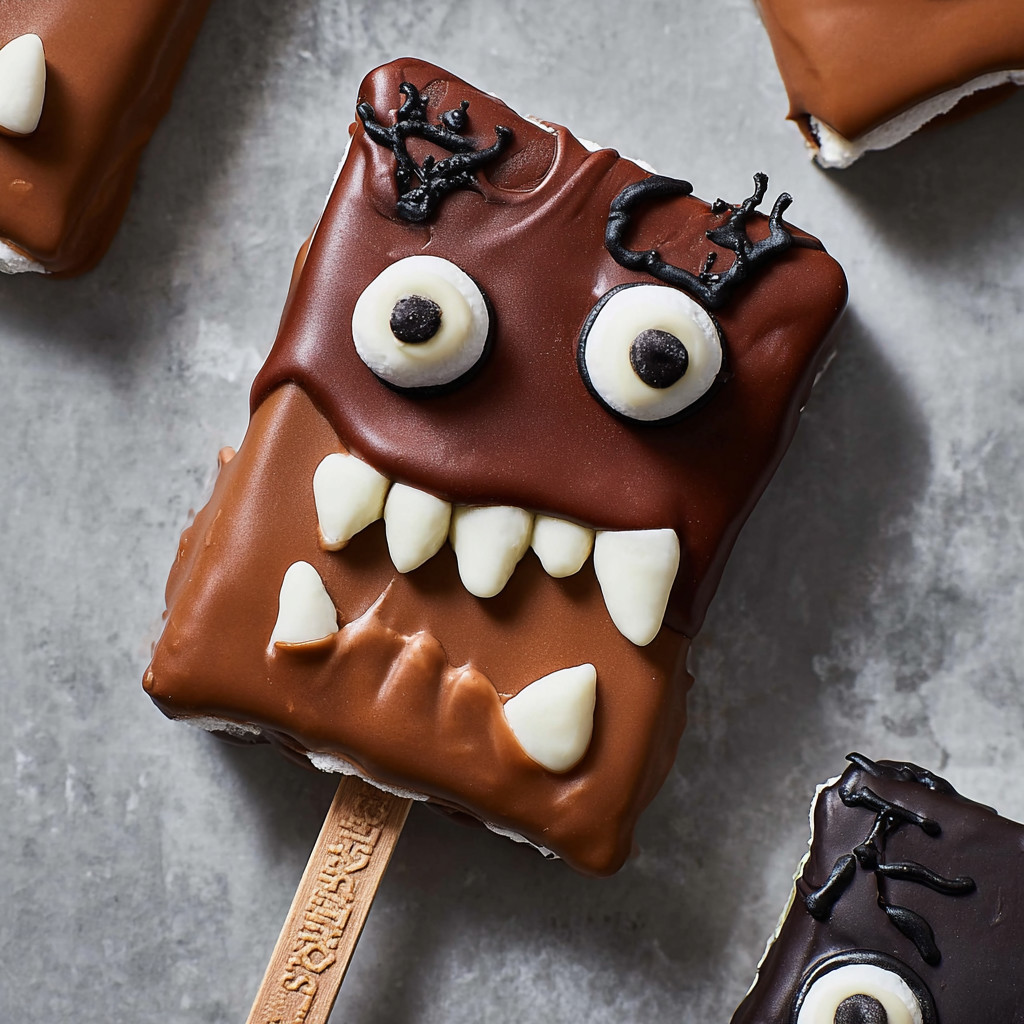 A close up of a Hocus Pocus S'mores Pops.