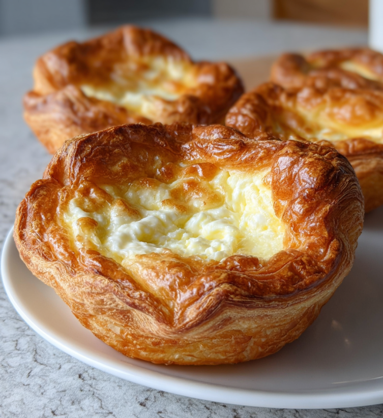 A plate with two pastries on it.