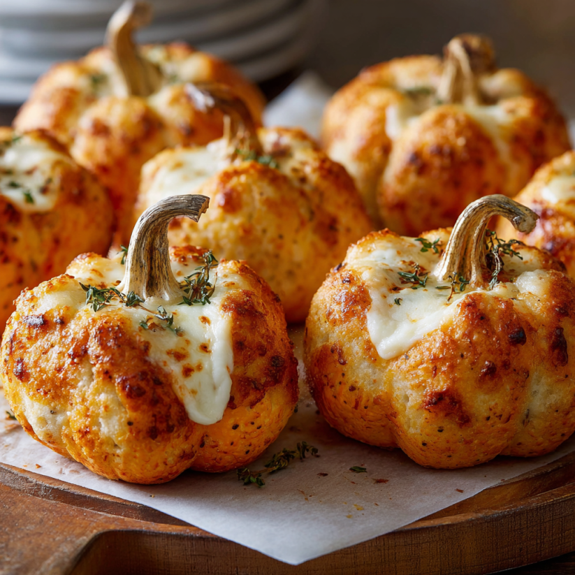 Pumpkin with cheese and herbs.