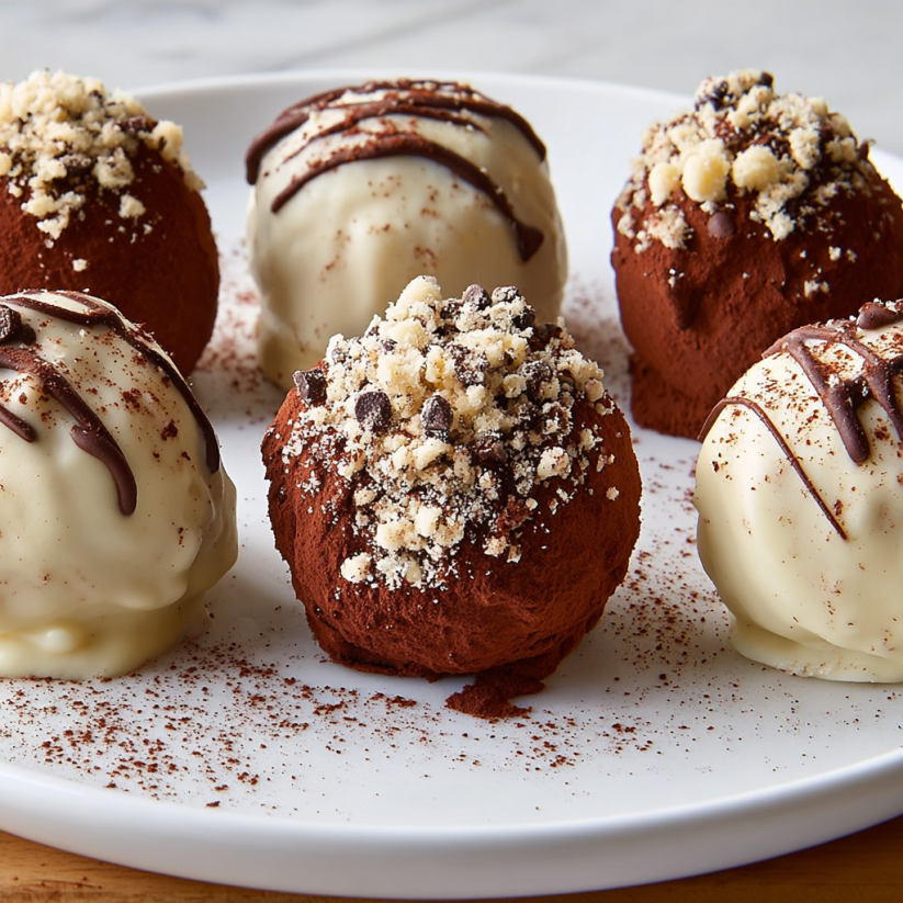 A plate of Tiramisu Truffles.