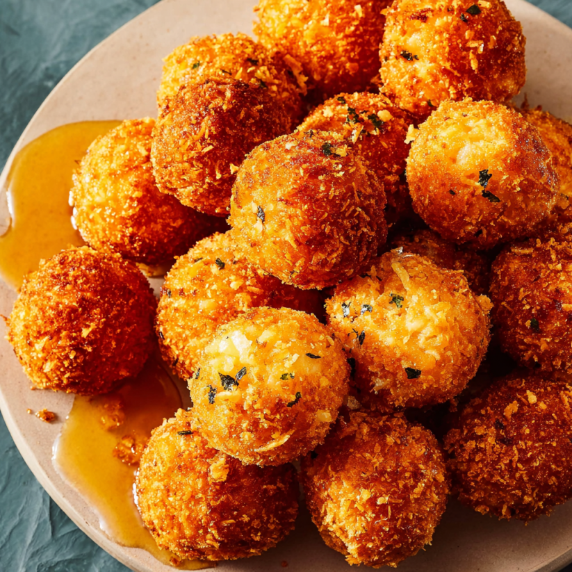 A plate of crispy sweet potato bites.