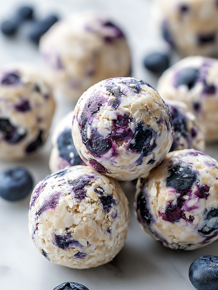 Blueberry cheesecake protein bites.
