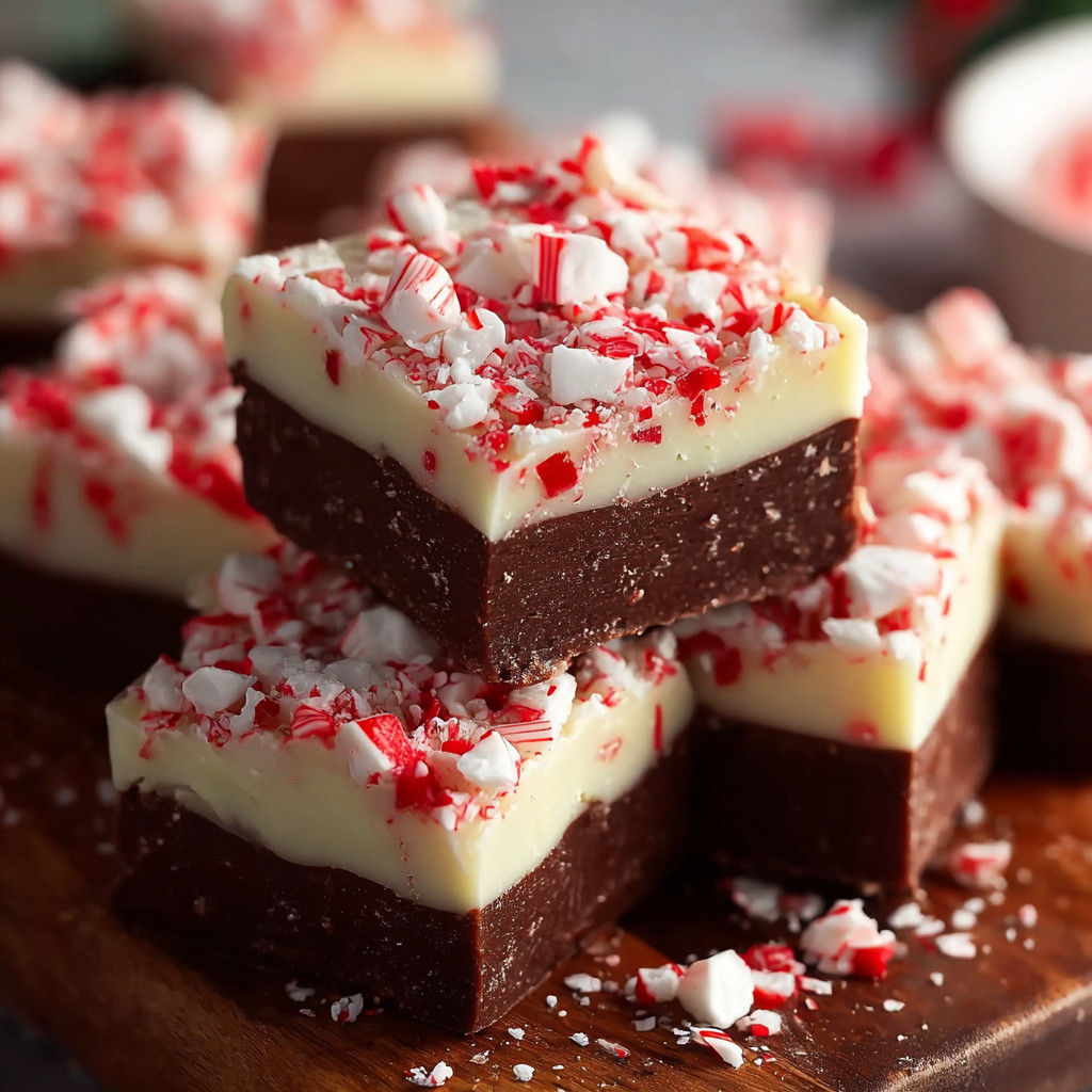 A plate of brownies with white and red sprinkles.