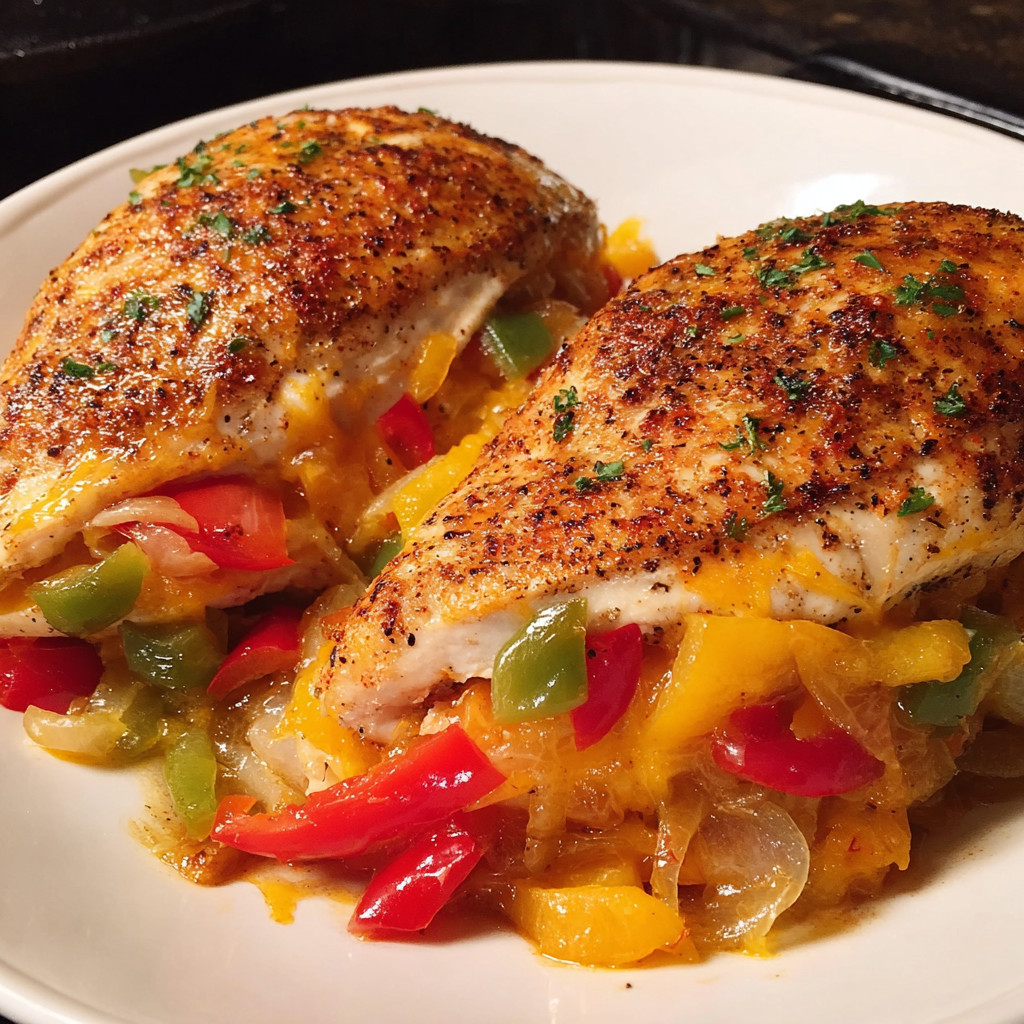 A plate of Cajun-stuffed chicken.