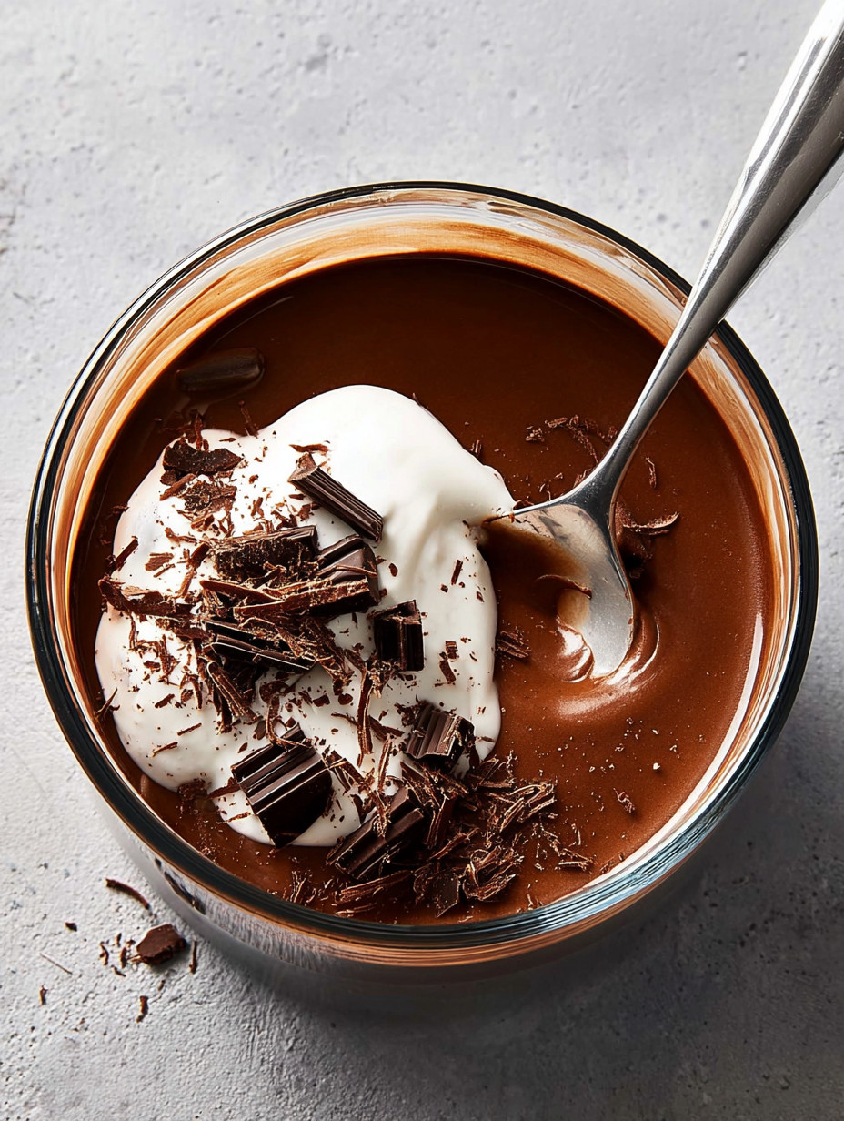 A bowl of chocolate pots de creme.