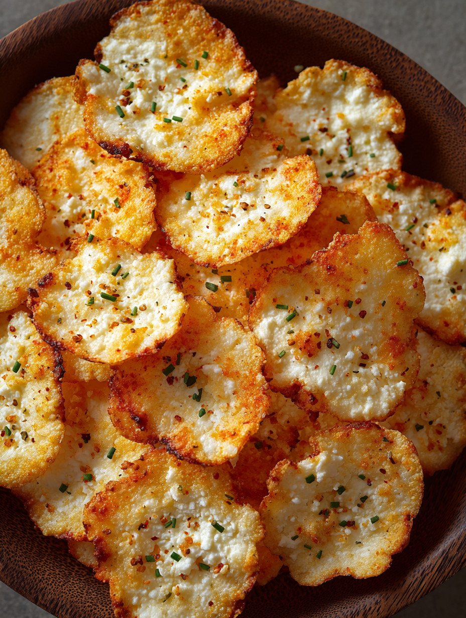 A bowl of cottage cheese chips.