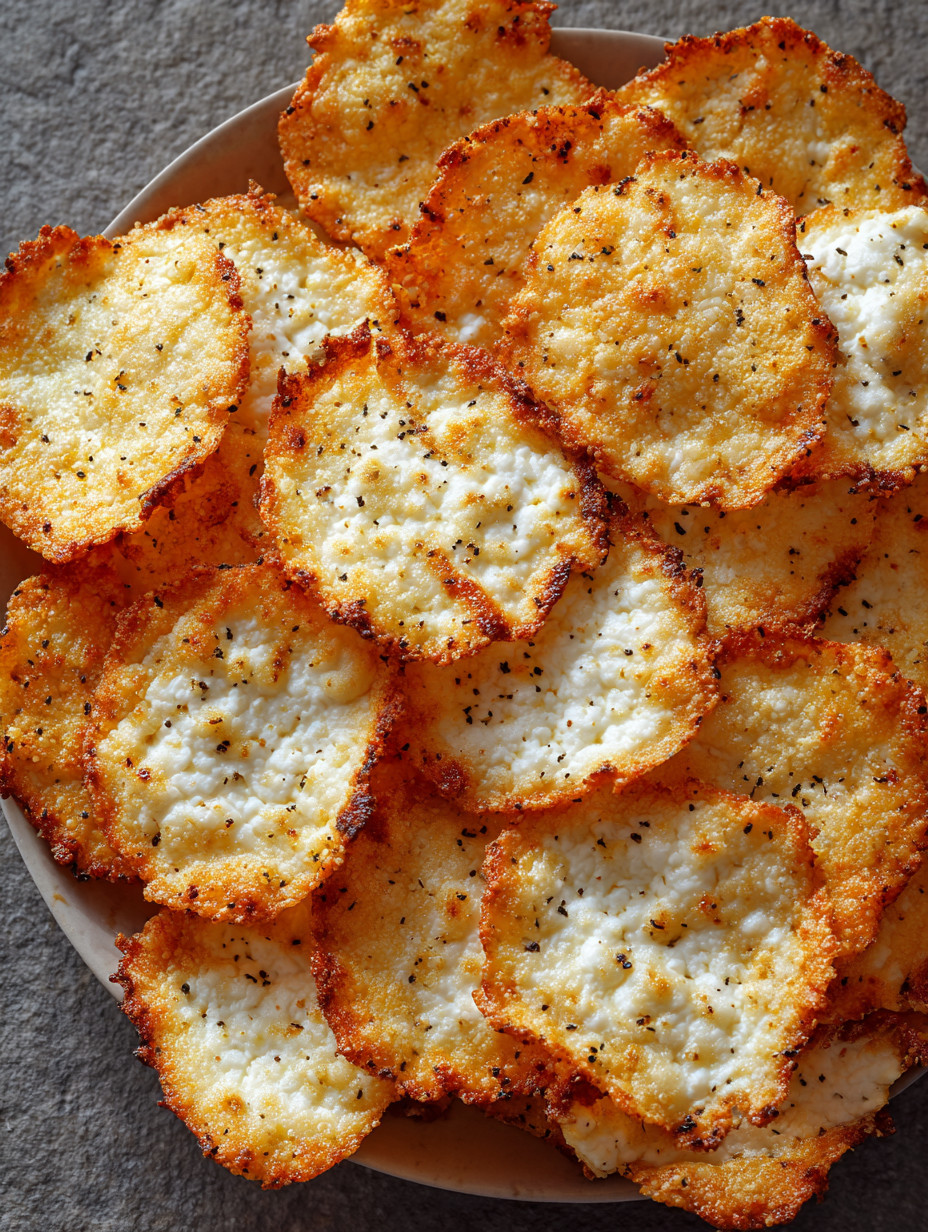 A plate of cottage cheese chips.