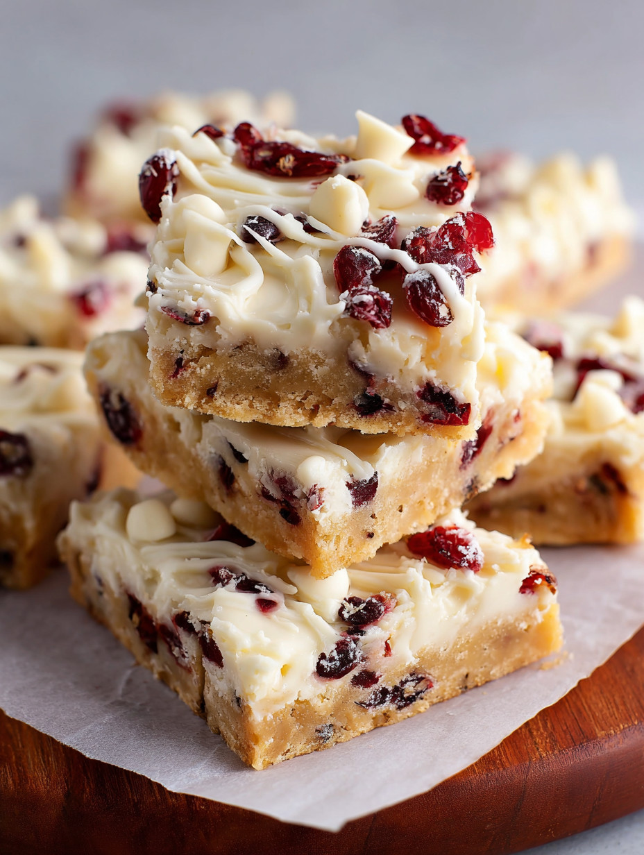 A stack of cranberry bliss bars.