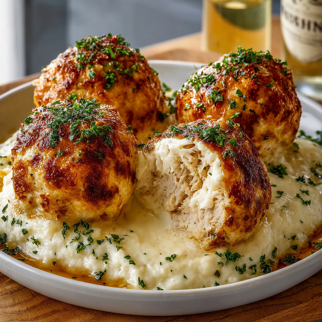 Parmesan Cloud Chicken Bombs: Crispy & Cheesy Perfection.