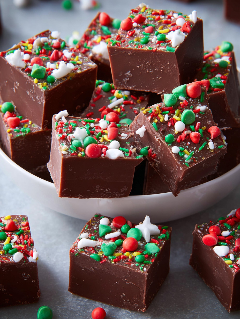 A bowl of Christmas fudge.