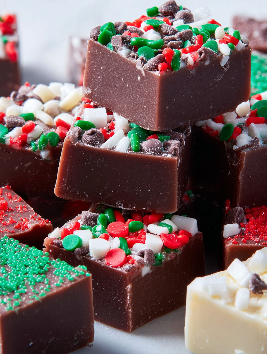 A stack of Christmas fudge.