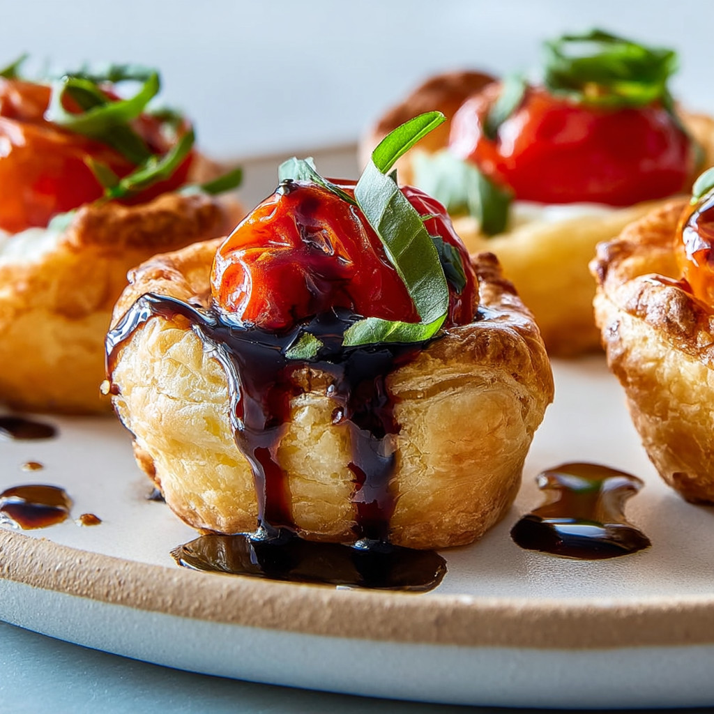 Baked Caprese Bites with sauce.