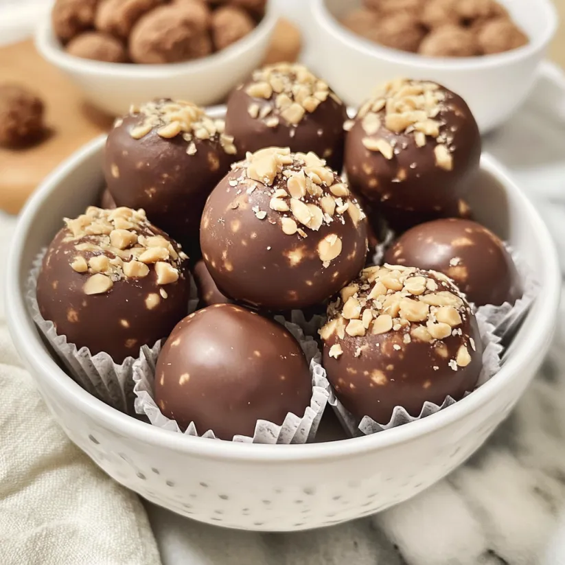 A bowl of peanut butter balls.