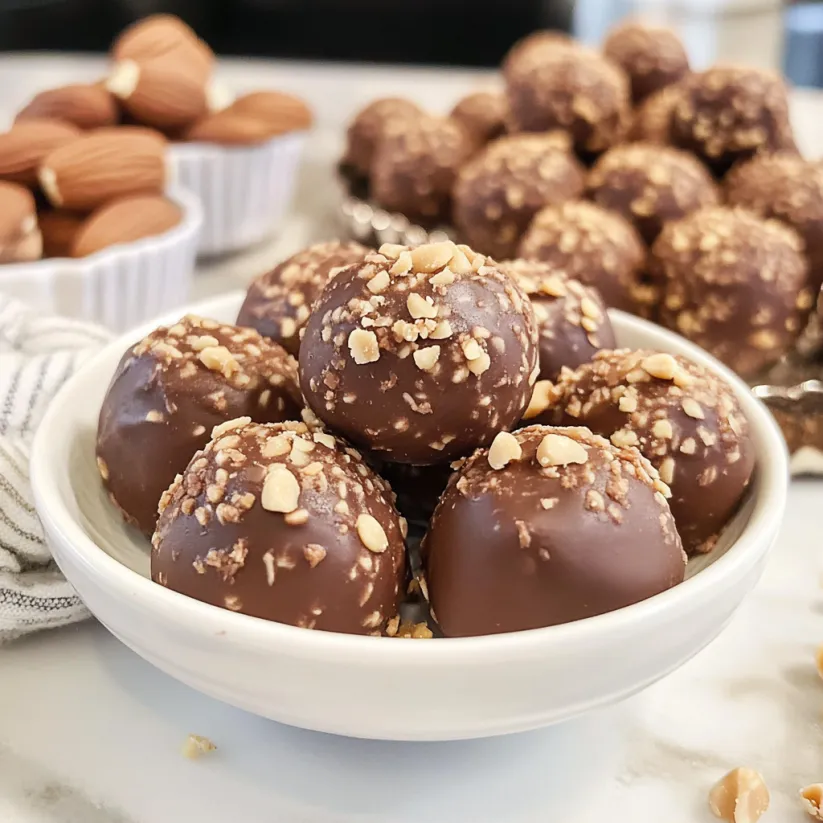 A bowl of peanut butter balls.