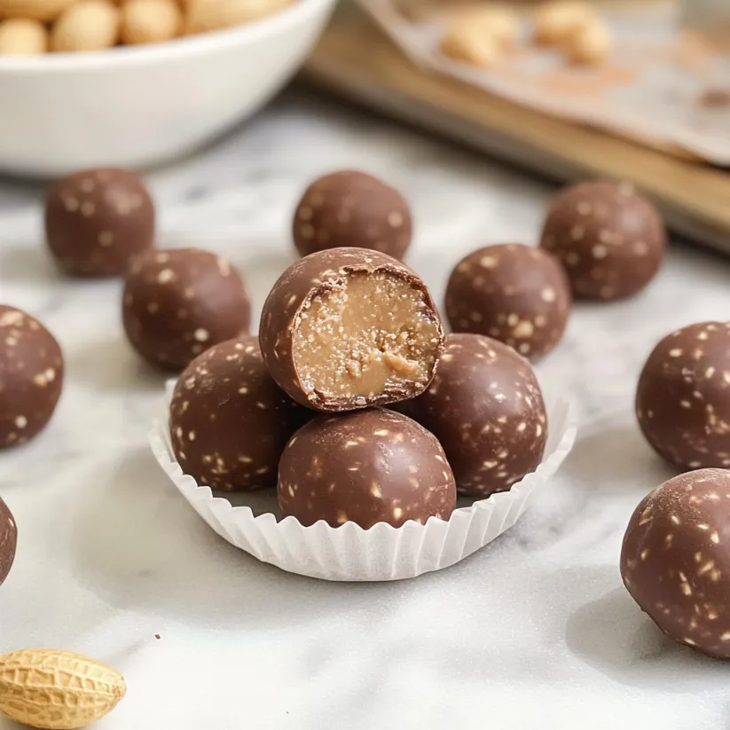 A bowl of peanut butter balls.