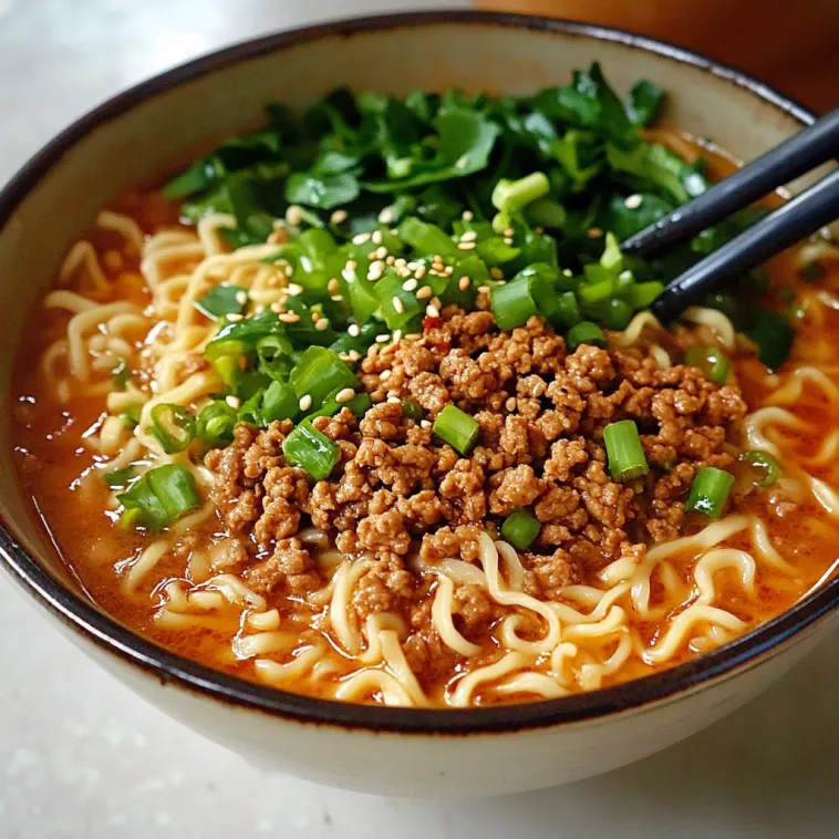 A bowl of soup with noodles and vegetables.