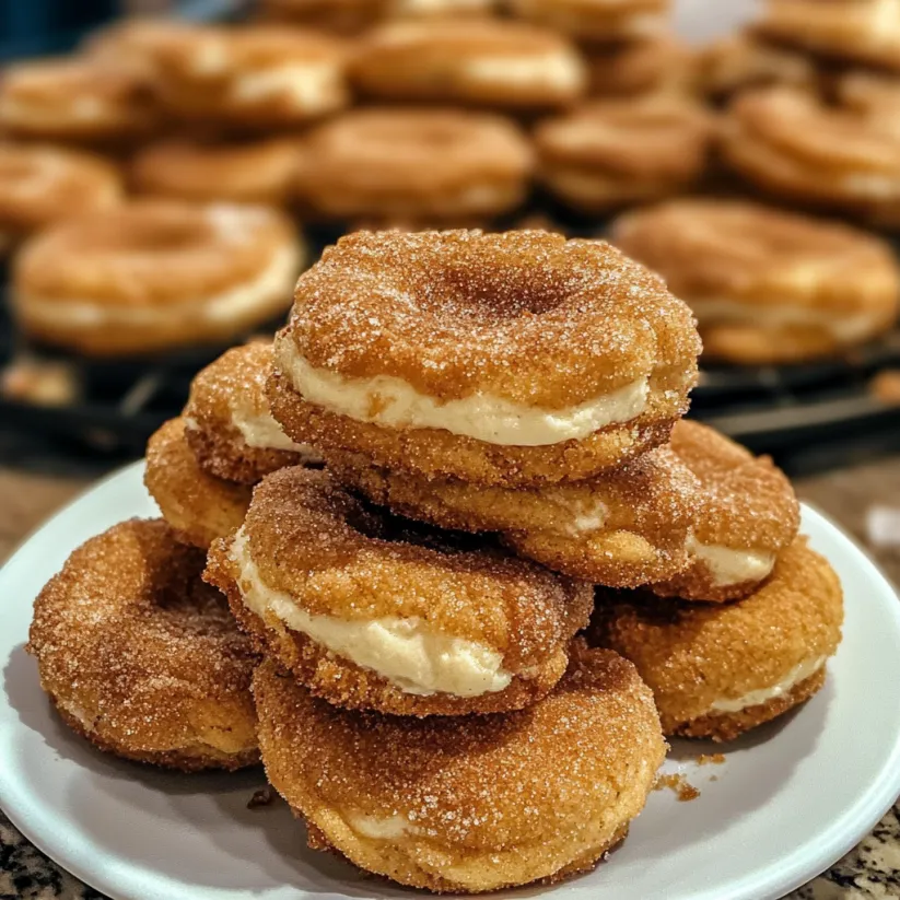 A plate of churro cheesecake cookies.