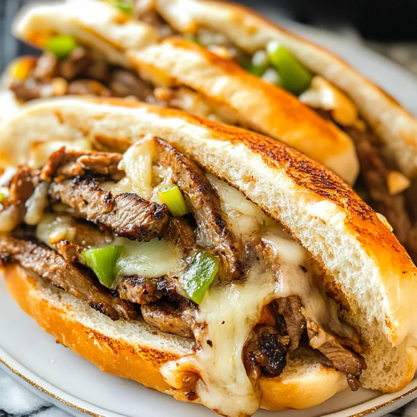A sandwich with meat and cheese.