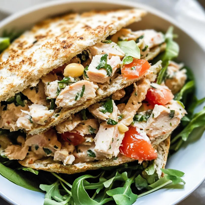 A white bowl filled with Italian tuna salad.