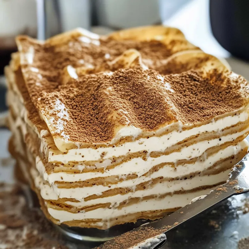 A slice of Carlota de Cafe cake.