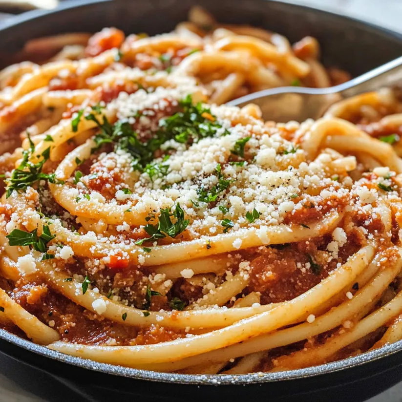 A bowl of pasta with cheese on top.