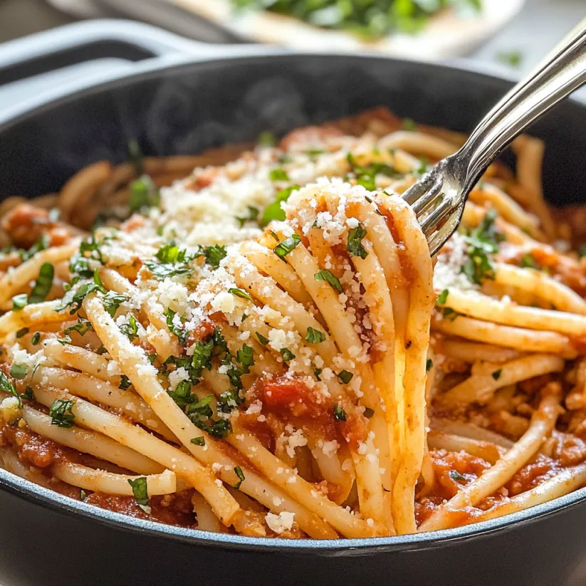 A bowl of pasta with cheese and tomato sauce.