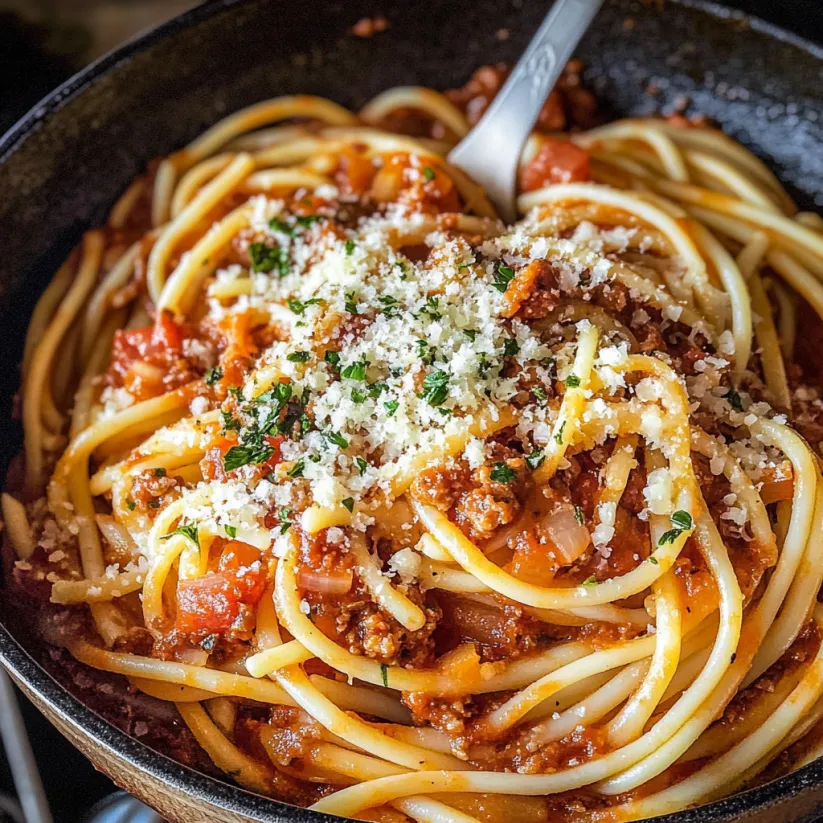 A bowl of pasta with tomato sauce and cheese.