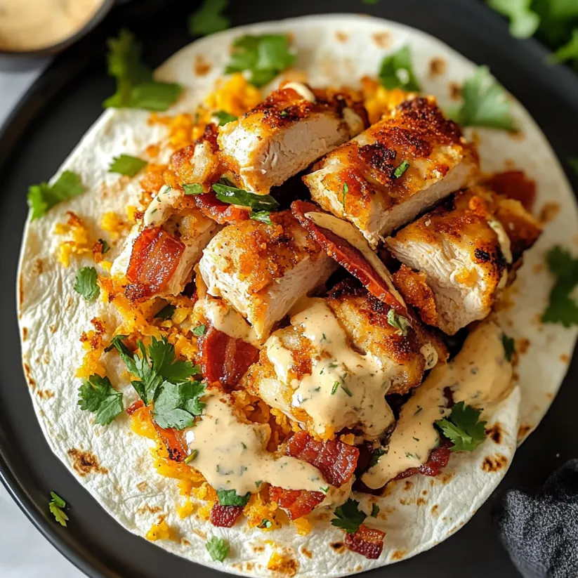 A crispy chicken bacon ranch wrap.
