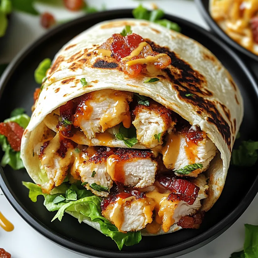 A crispy chicken bacon ranch wrap.