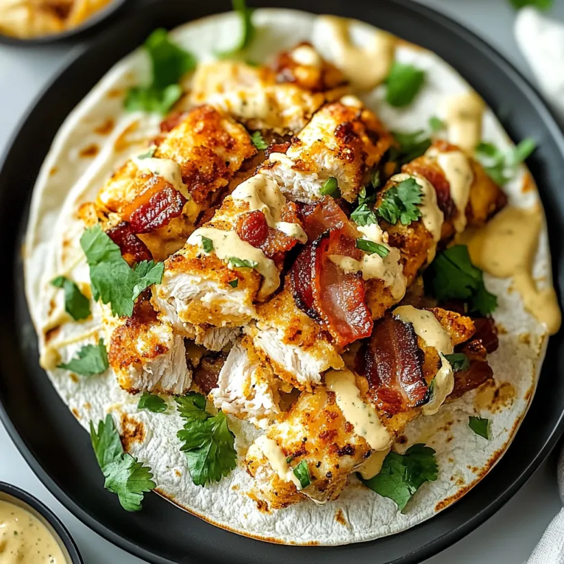 A crispy chicken bacon ranch wrap.