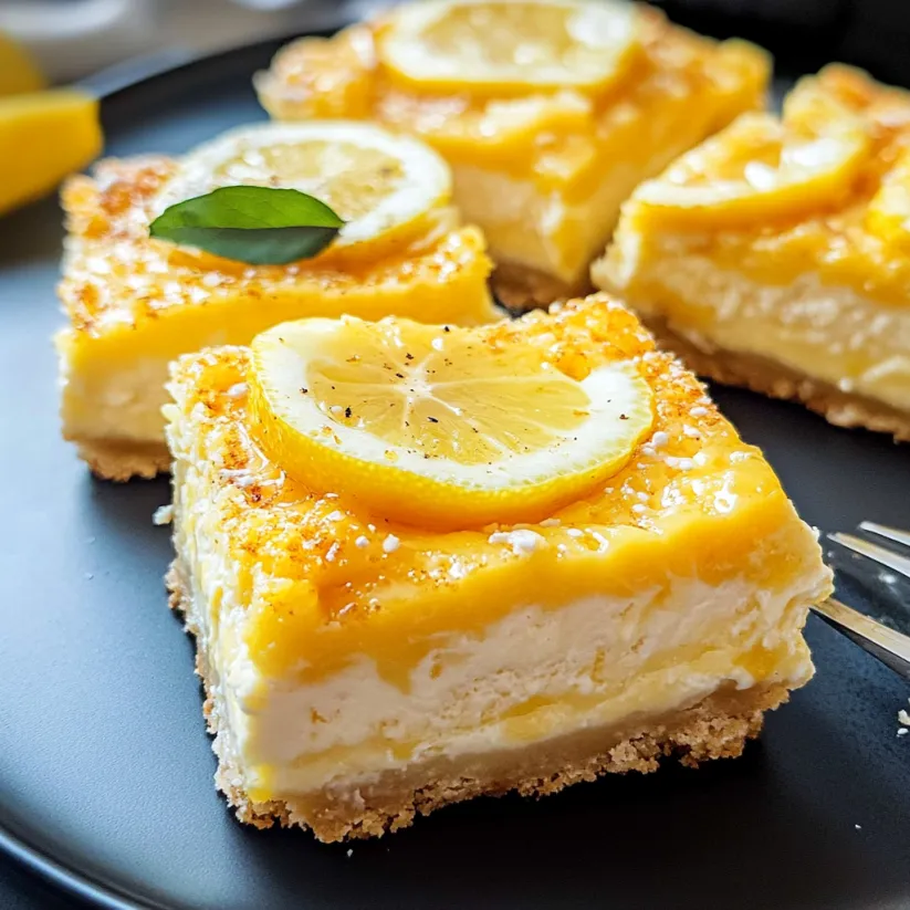 A slice of lemon cheesecake bar.