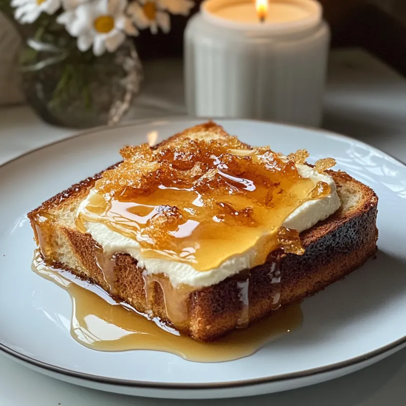 Toast with honey and butter.