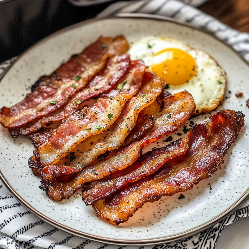 Bacon with an egg on top.
