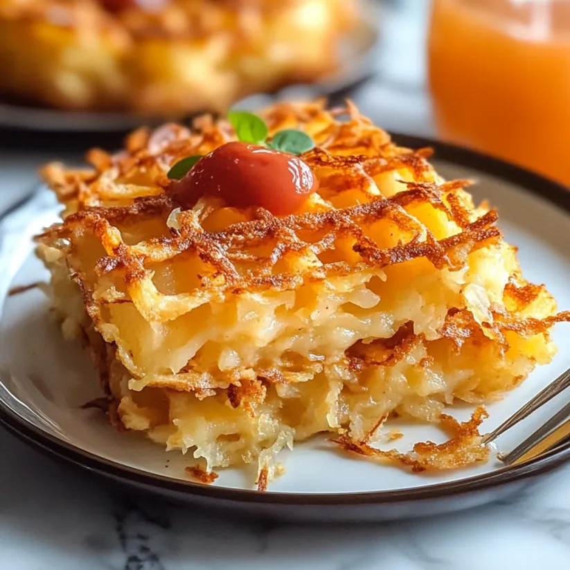 A slice of a healthy hashbrown chaffle with a tomato on top.