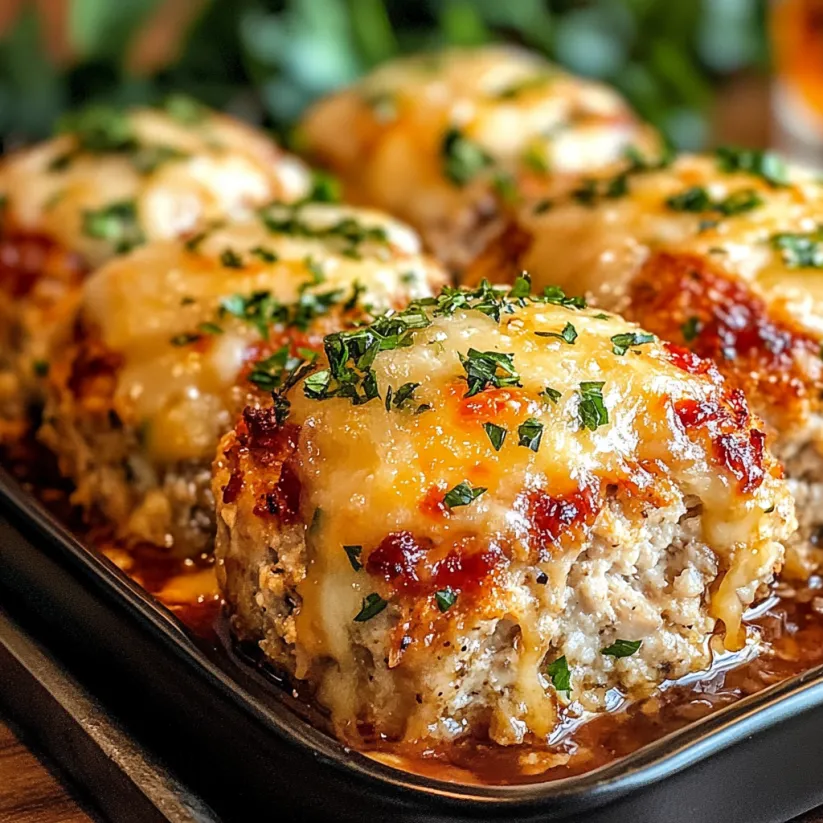 A pan of garlic parmesan chicken meatloaf.