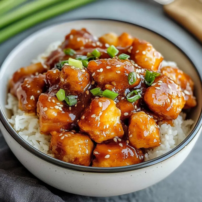 A bowl of Honey Butter Chicken.