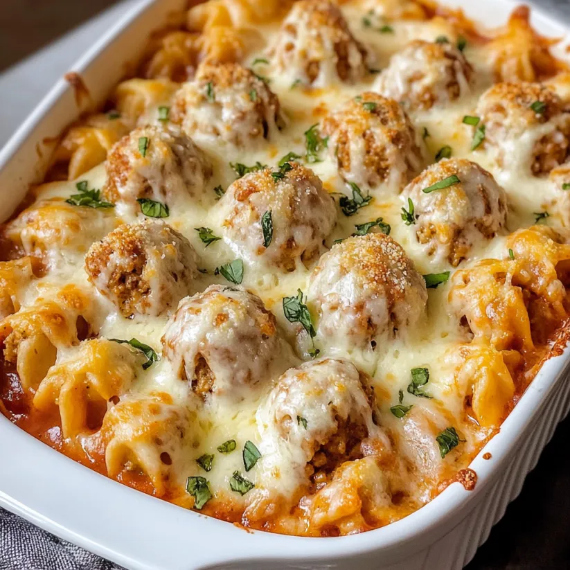 A white bowl filled with meatballs and cheese.