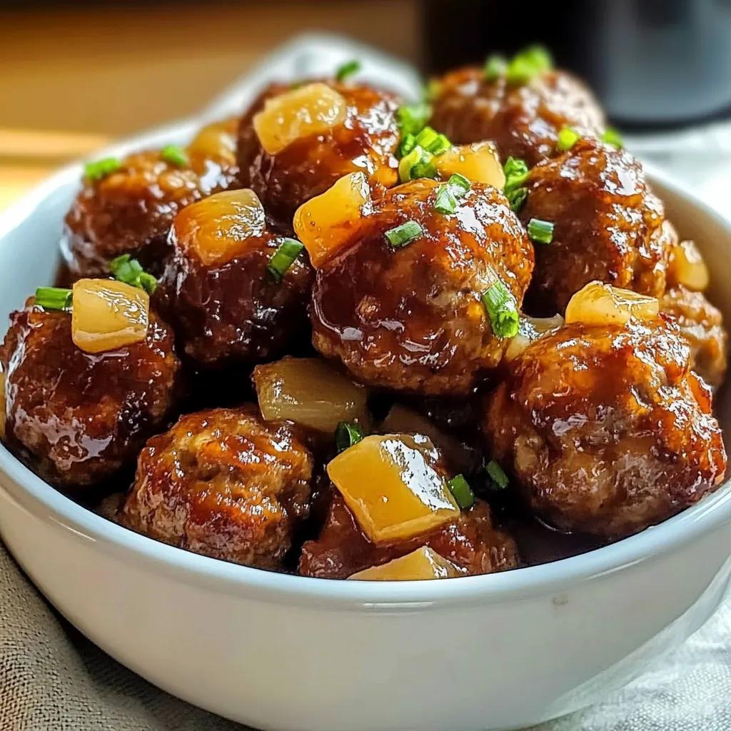 A bowl of meatballs with a sauce.