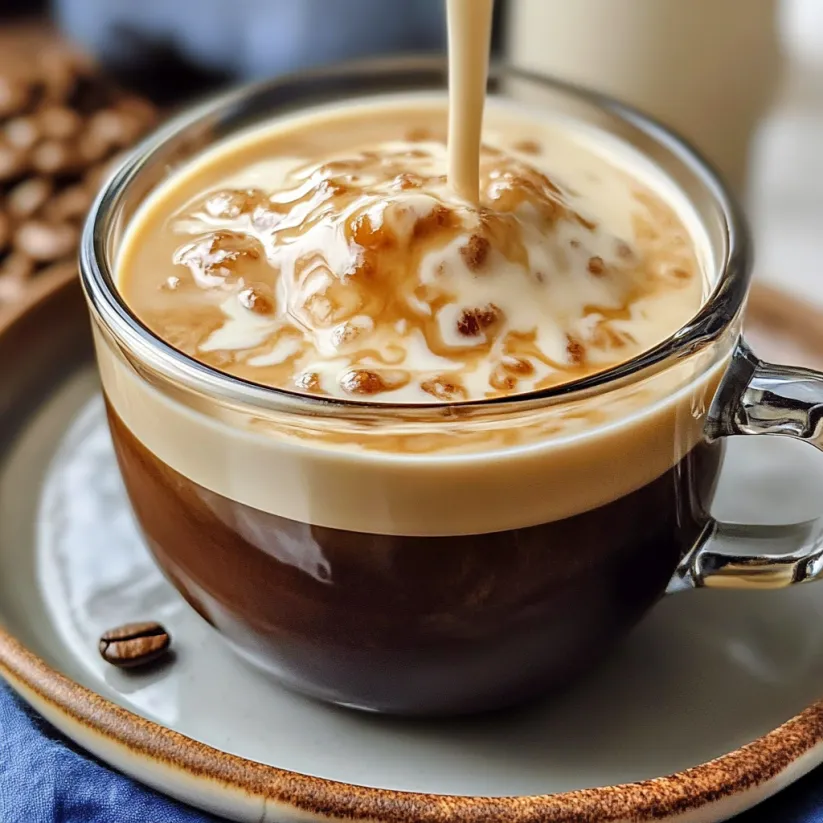 A glass of coffee with a dollop of cream.