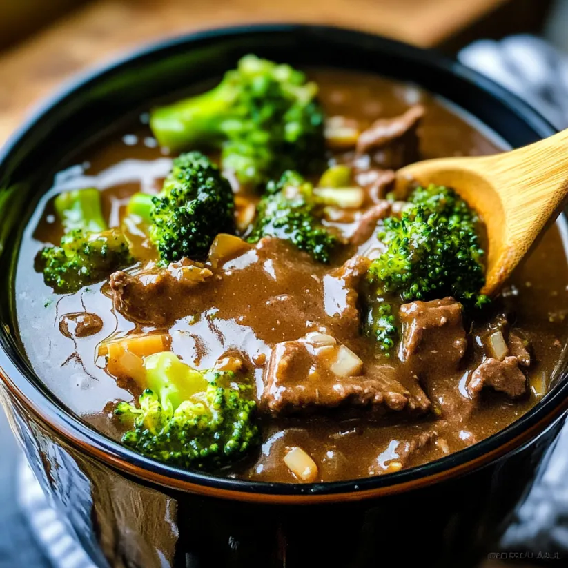 A bowl of beef and broccoli.