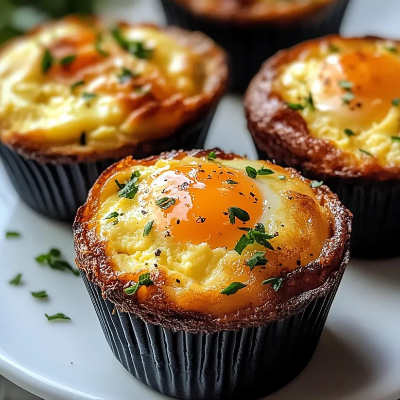 Three fluffy cottage cheese egg muffins on a plate.