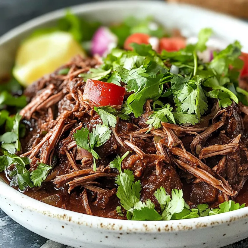 A bowl of Chipotle Barbacoa.
