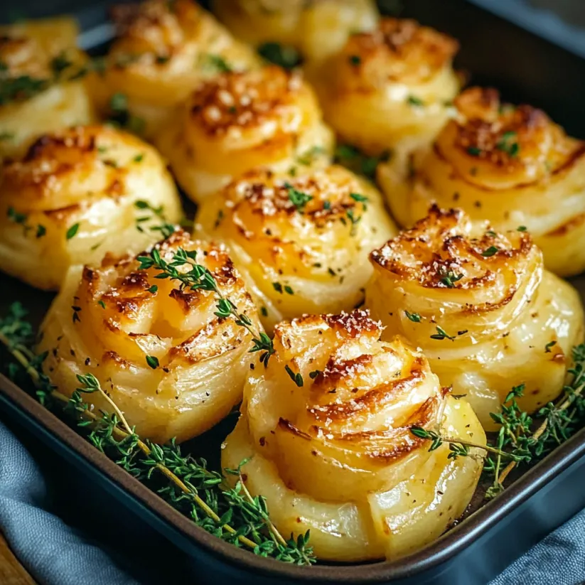 A pan of Duchess potatoes.