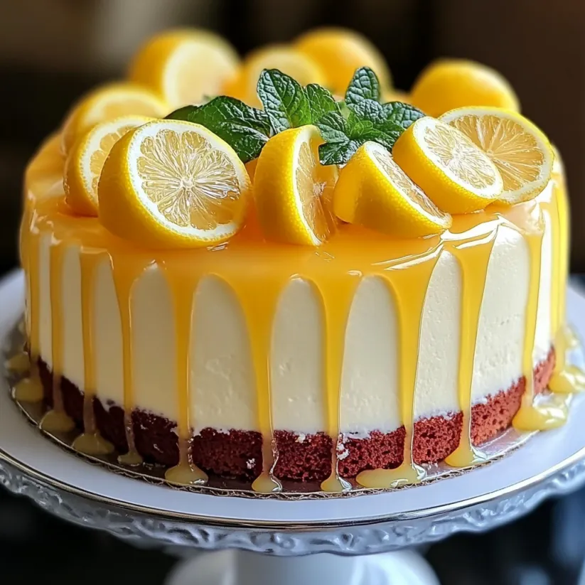 A slice of lemon cake with a simple glaze.