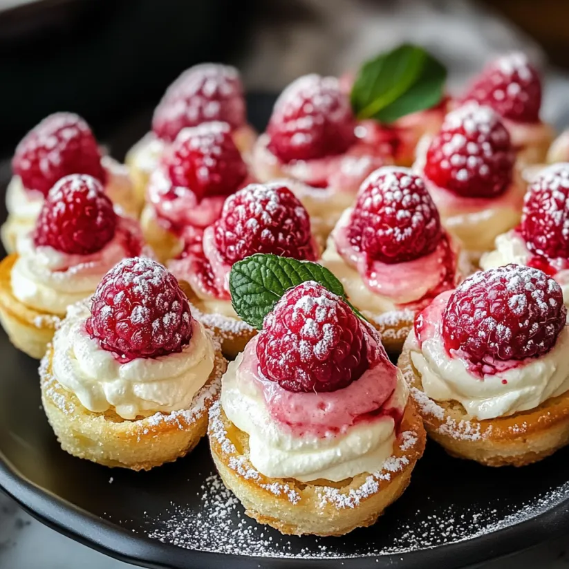 A plate of delicious raspberry cream cheese bites.