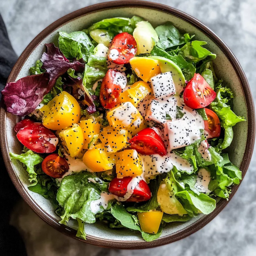 A bowl of salad with tomatoes, cucumbers, and lettuce.