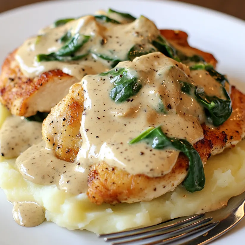 A plate of creamy dijon chicken.