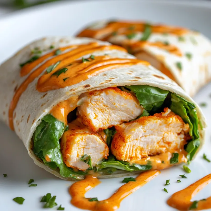 A buffalo chicken wrap with sauce dripping out.