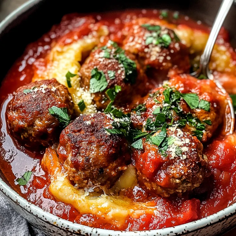 A bowl of meatballs in a tomato sauce.