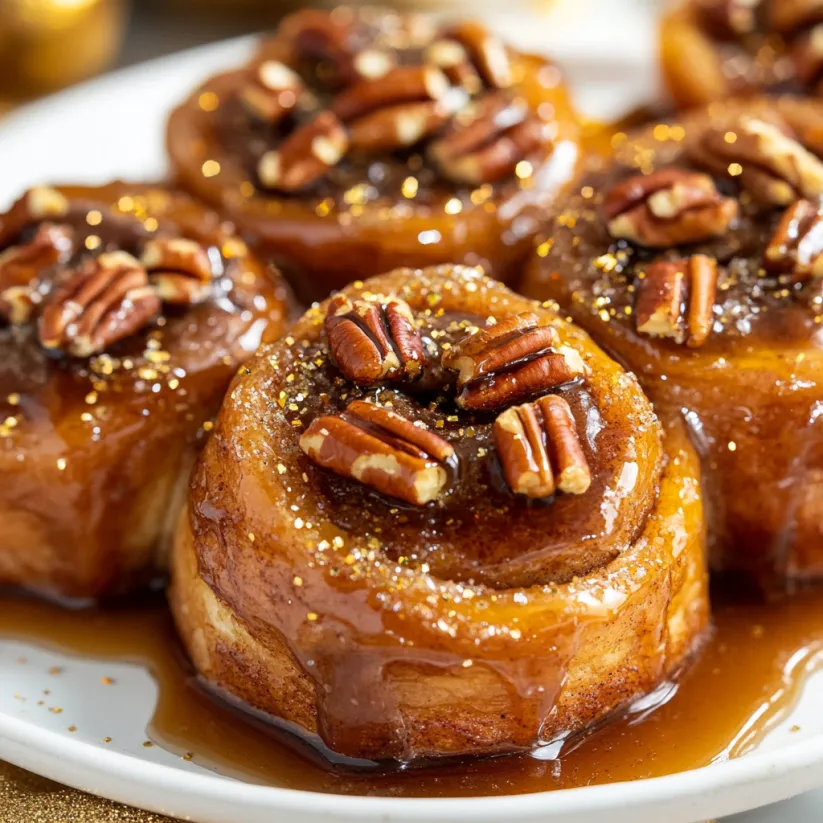 A plate of pecan sticky buns.